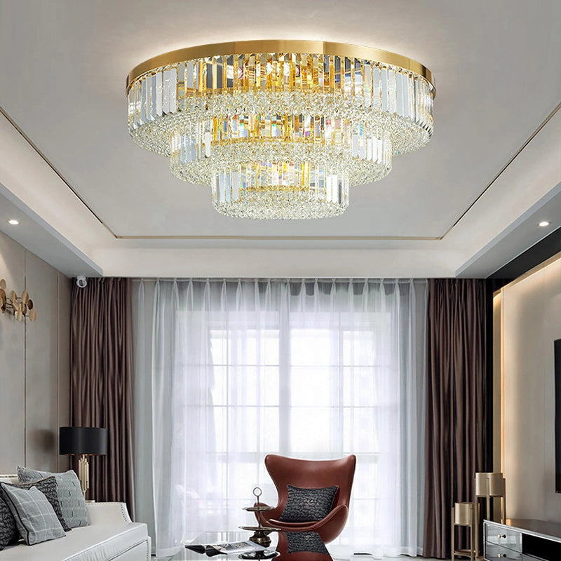 Lustre Design de Luxe en Cristal à 3 Niveaux | LUSTRA Maroc