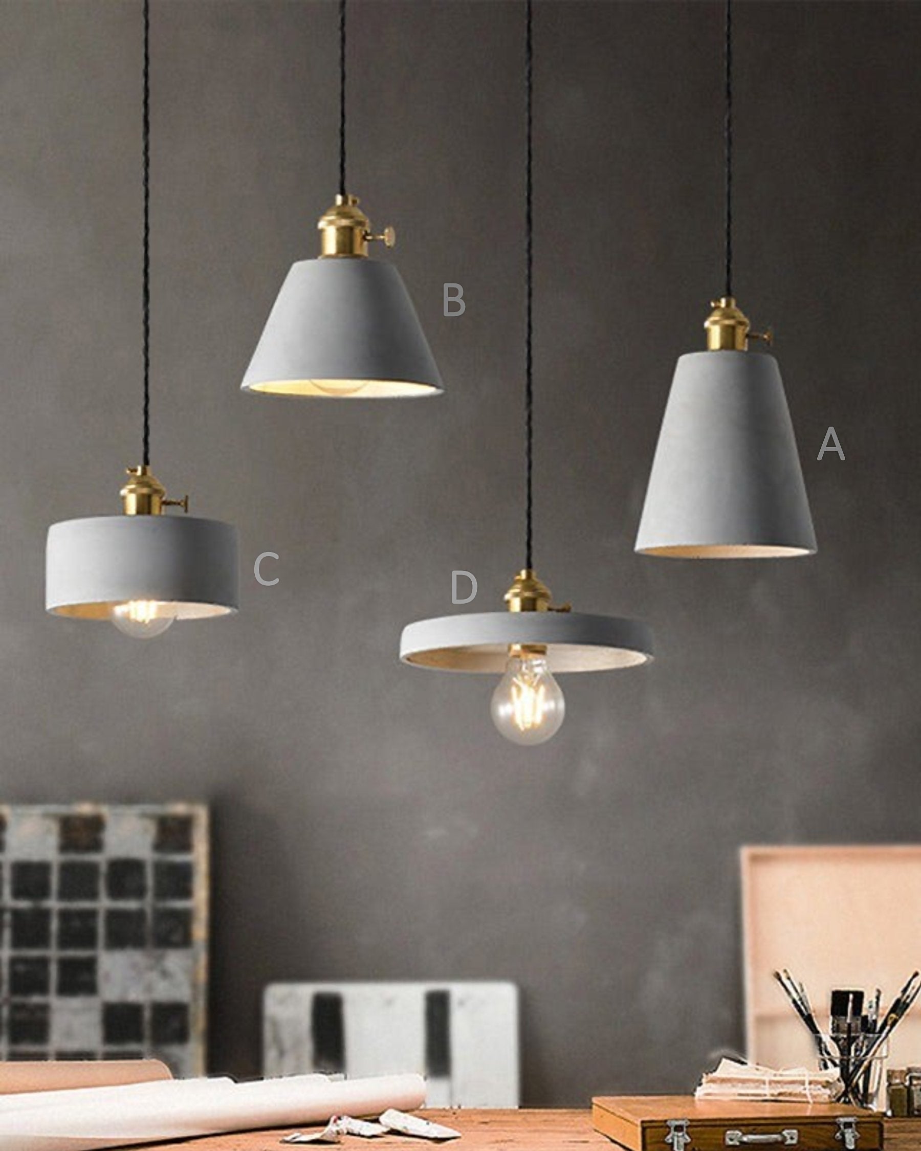 suspension beton gris